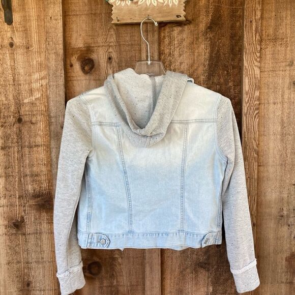 Mudd Denim/Jean Light Wash Faded Sweatshirt Jacket - Picture 5 of 5